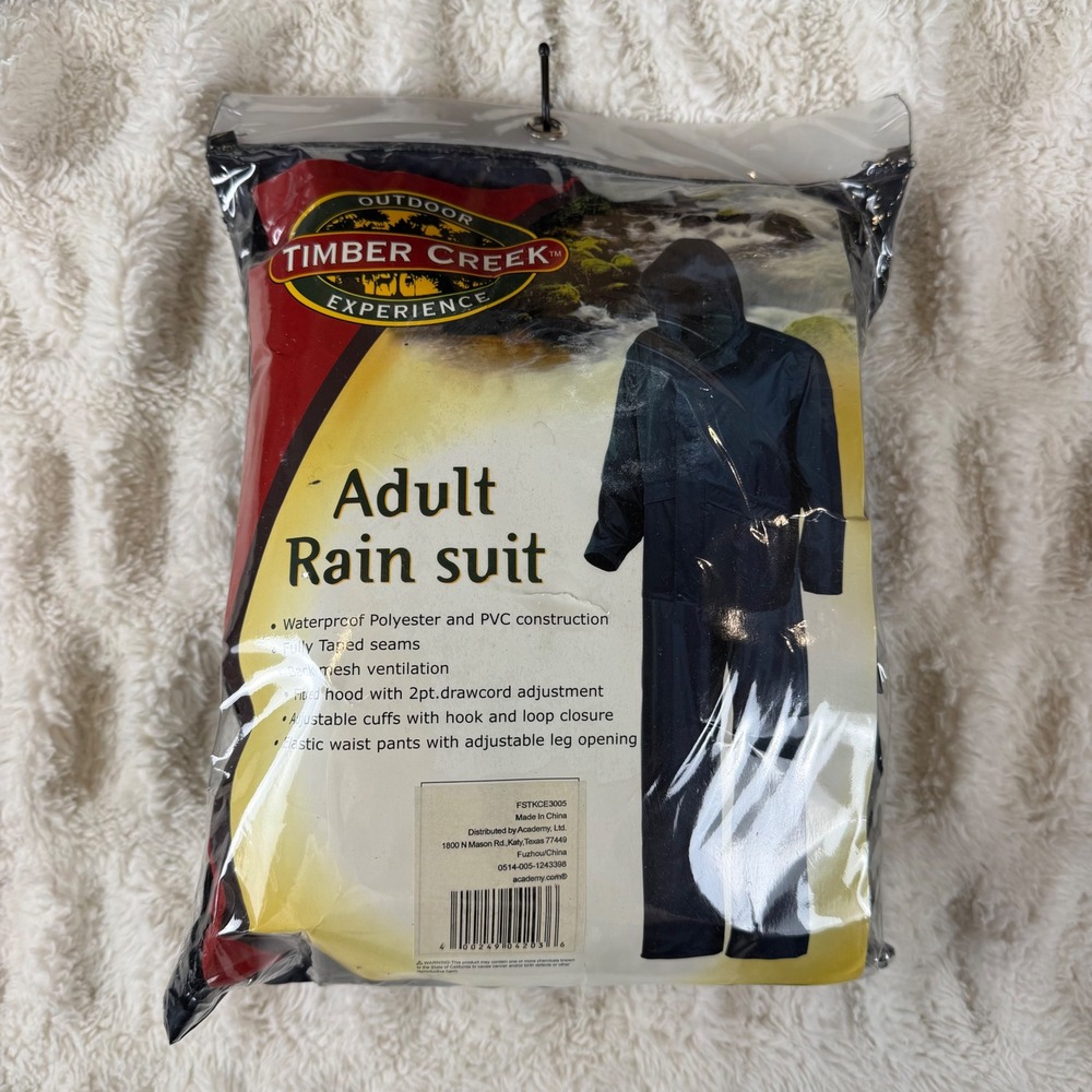 Timber Creek Adult Rain Suit XL Navy Blue Waterproof Jacket and Pants Set